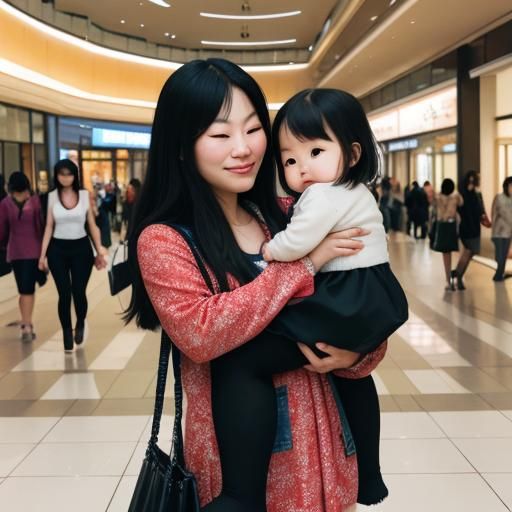 Mother and Daughter at the Mall