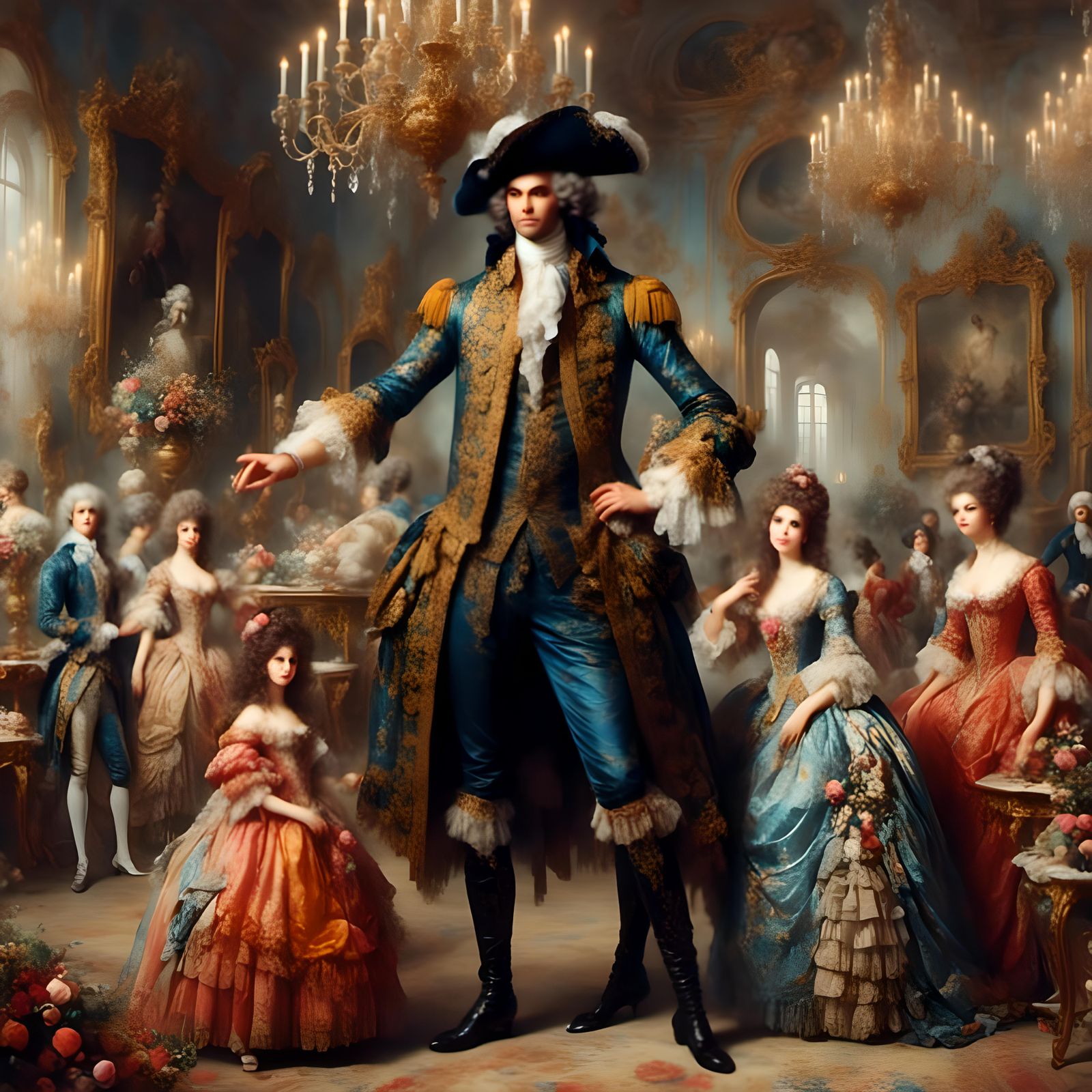 Giant Man in Rococo Style Portrait