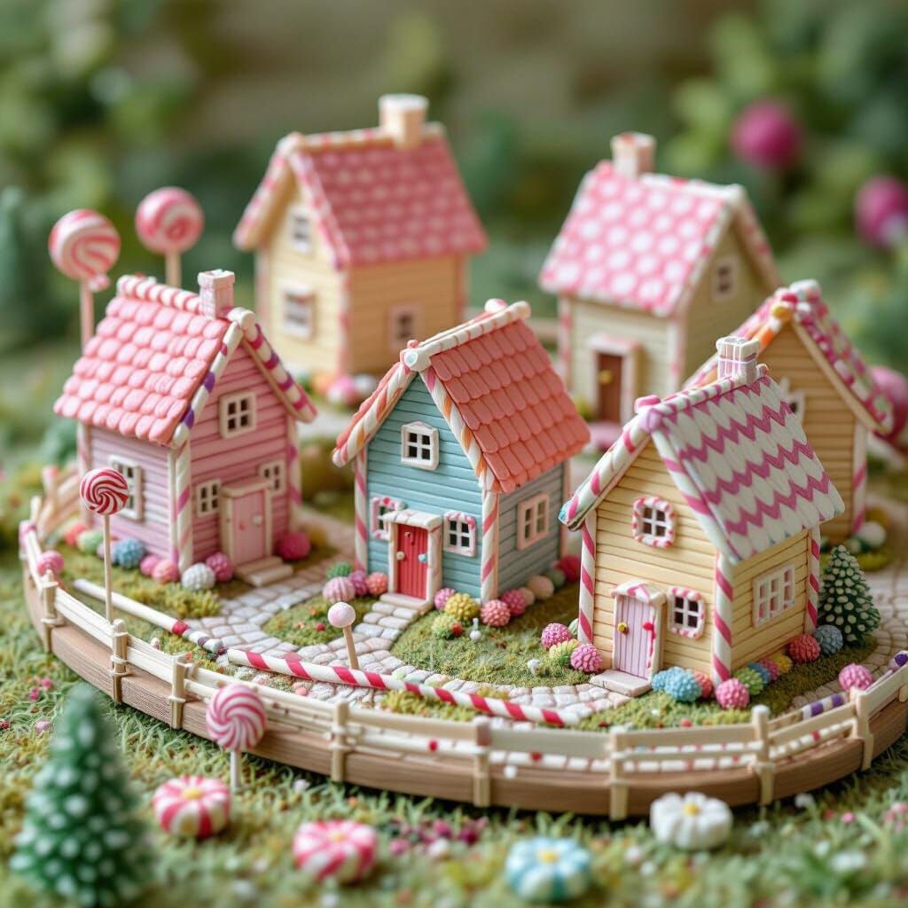 Lollipop Stick Village Miniature Model