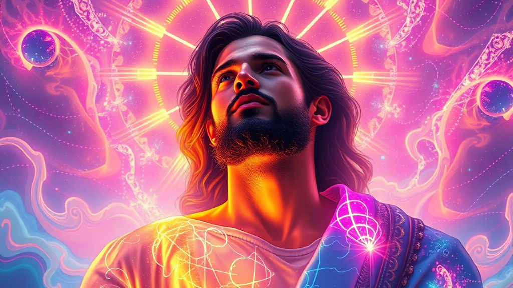 Ethereal Portrait: Divine Recognition in a Neon Realm