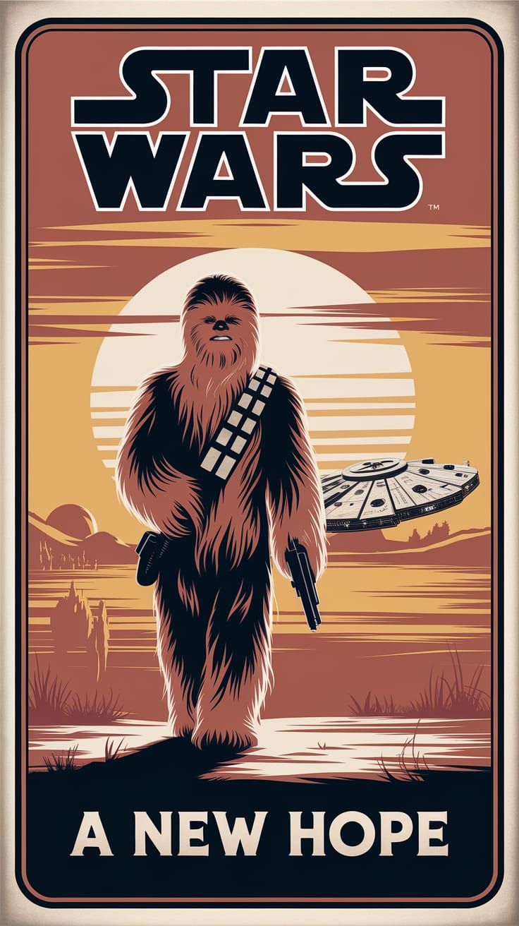 Chewbacca in Star Wars A New Hope Poster by Aerography
