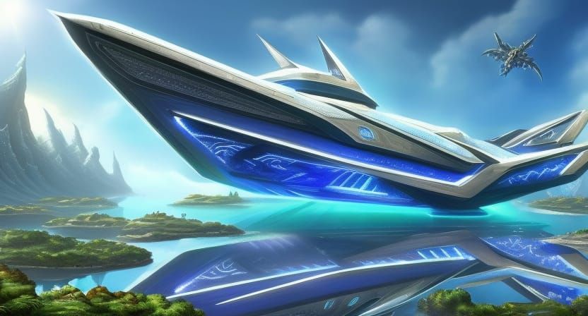 Crystal Spaceship: Epic Sci-Fi Concept Art