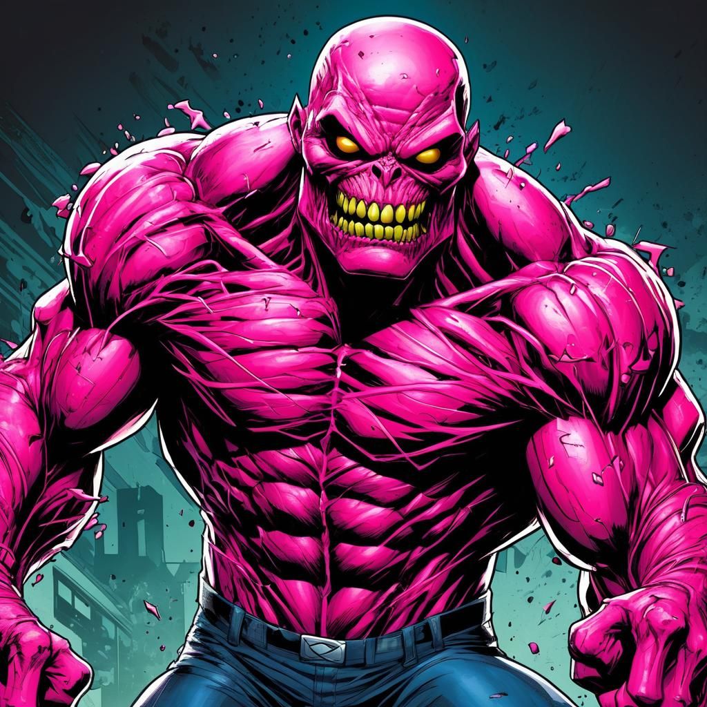 Freaky Pink Mutant in DC Comics Style
