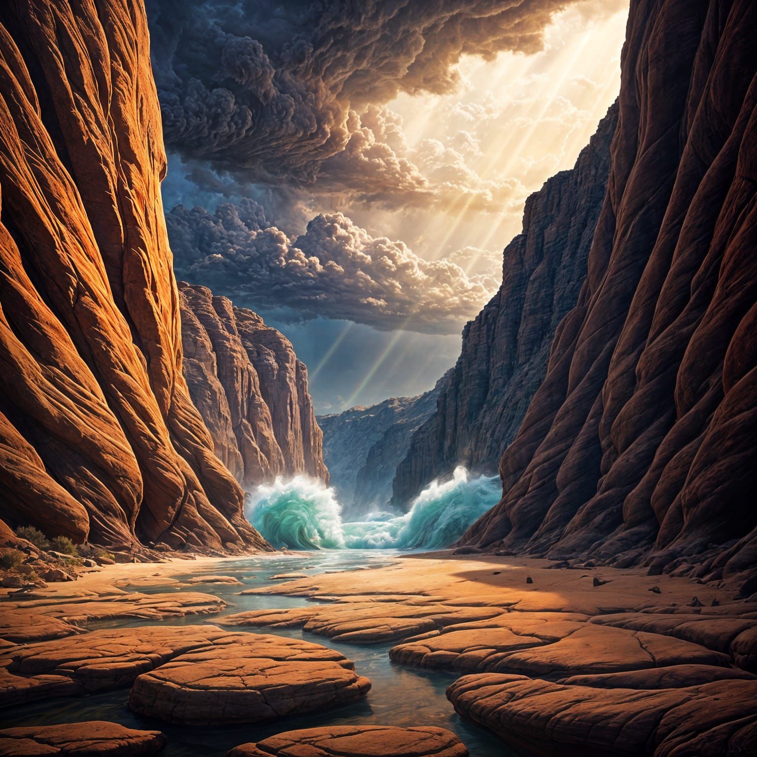 Utah Desert Landscape Engulfed by a Tidal Wave