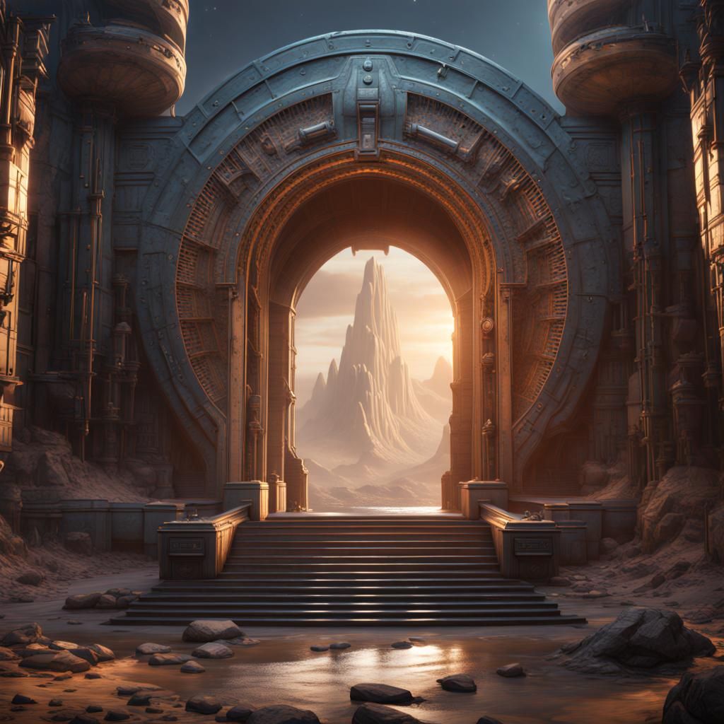 Detailed Stargate Matte Painting in Deep Color