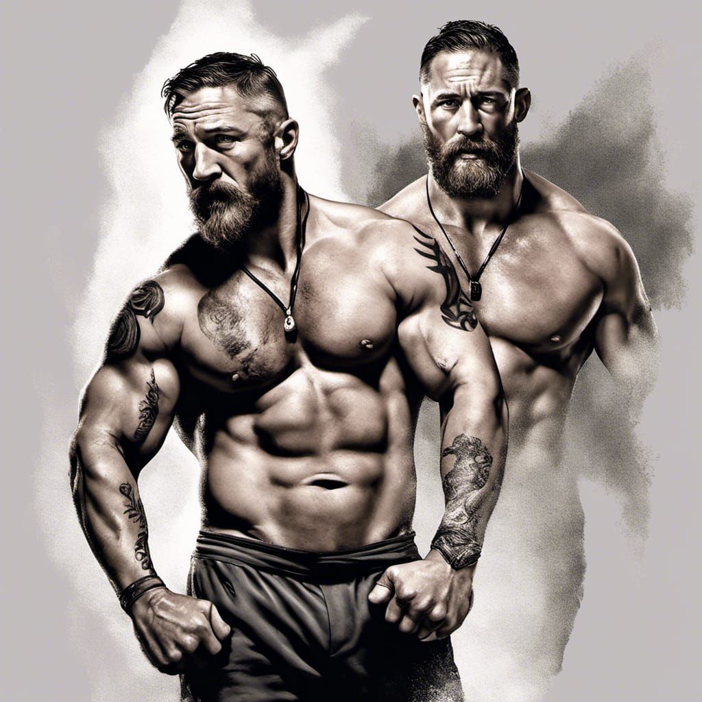Hyperrealistic Muscle Man with Beard and Athletic Supporter