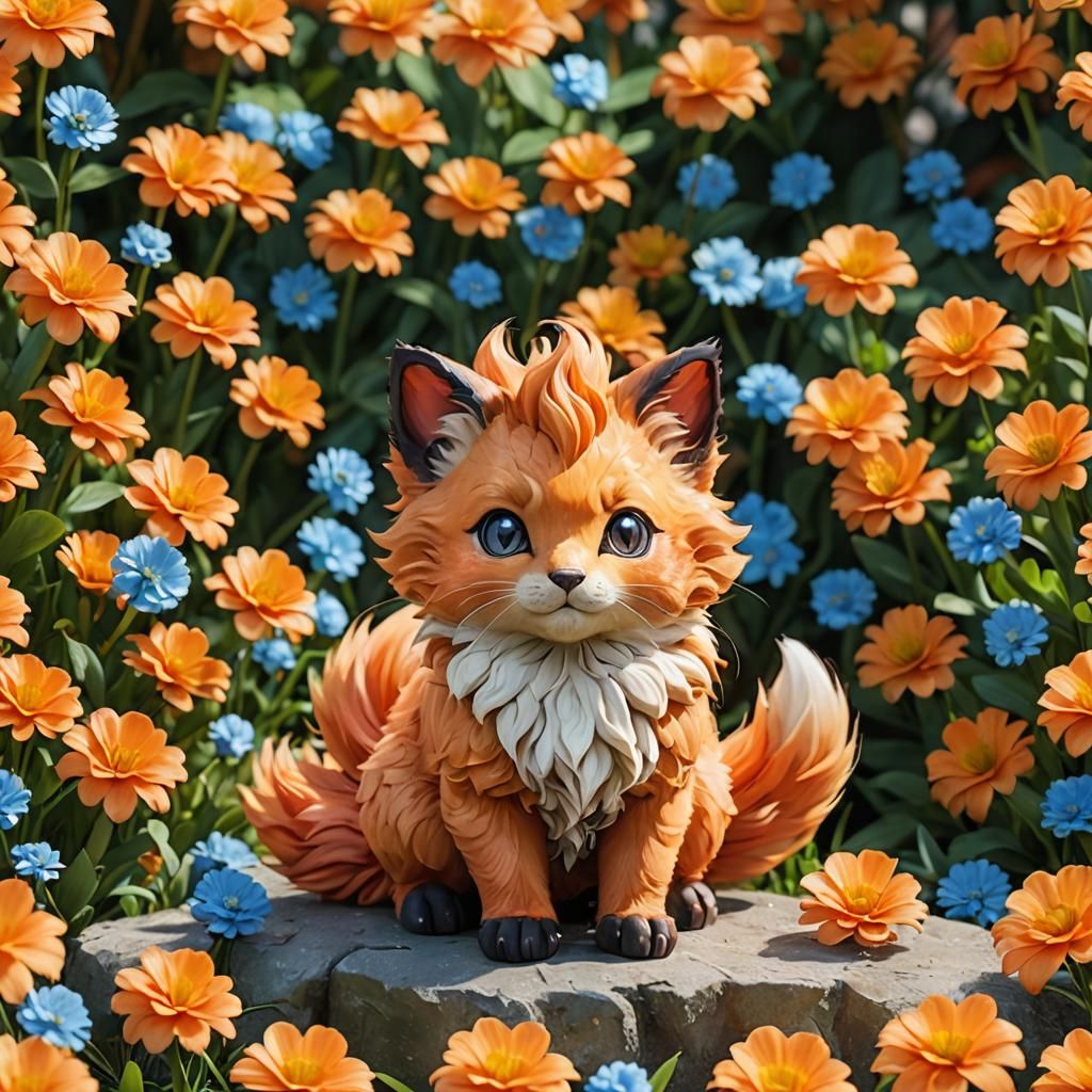 Vulpix Reimagined as a Cat in 8k