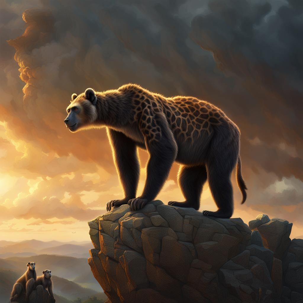 Grizzly Hybrid Creature in Cinematic Style