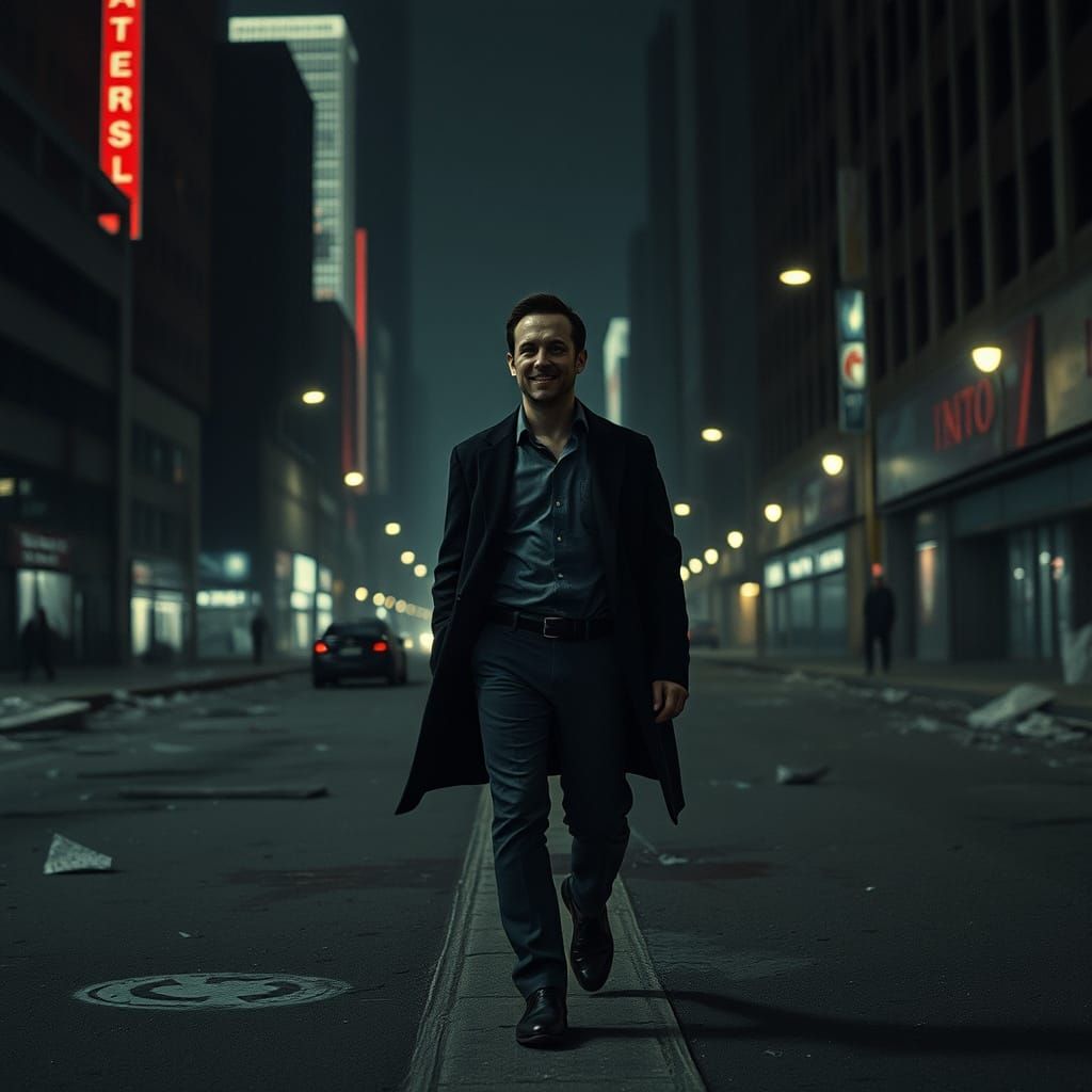 Bleeding Smile: A Film Noir Cityscape