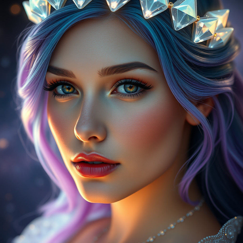 Celestial Woman Portrait with Ethereal Light