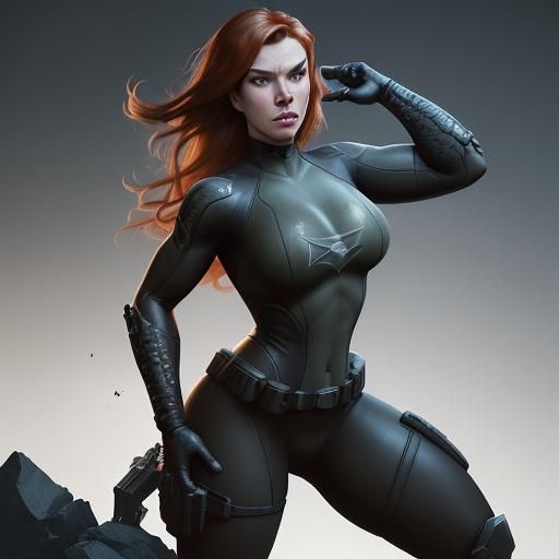 Hyperrealistic Kim Possible Portrait in Comic Book Style