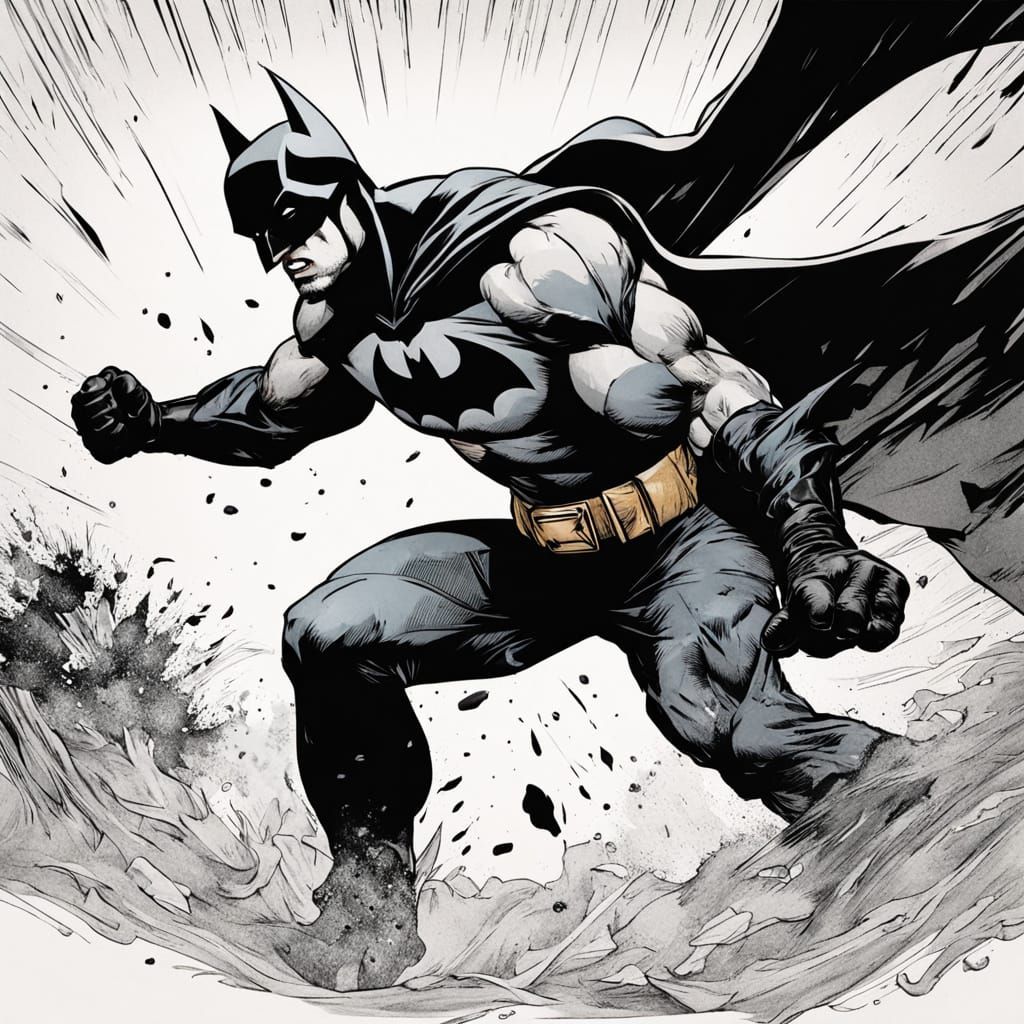 Gritty Batman Fights in UFC Arena