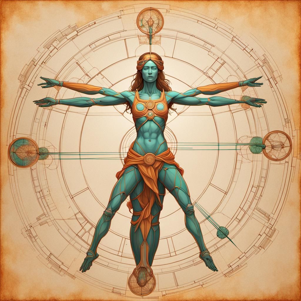 "The Vitruvian Woman: 1490 drawing inspired by Vitruvius. Wo...