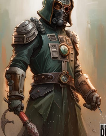 Steampunk Doctor Doom Portrait as Matte Painting