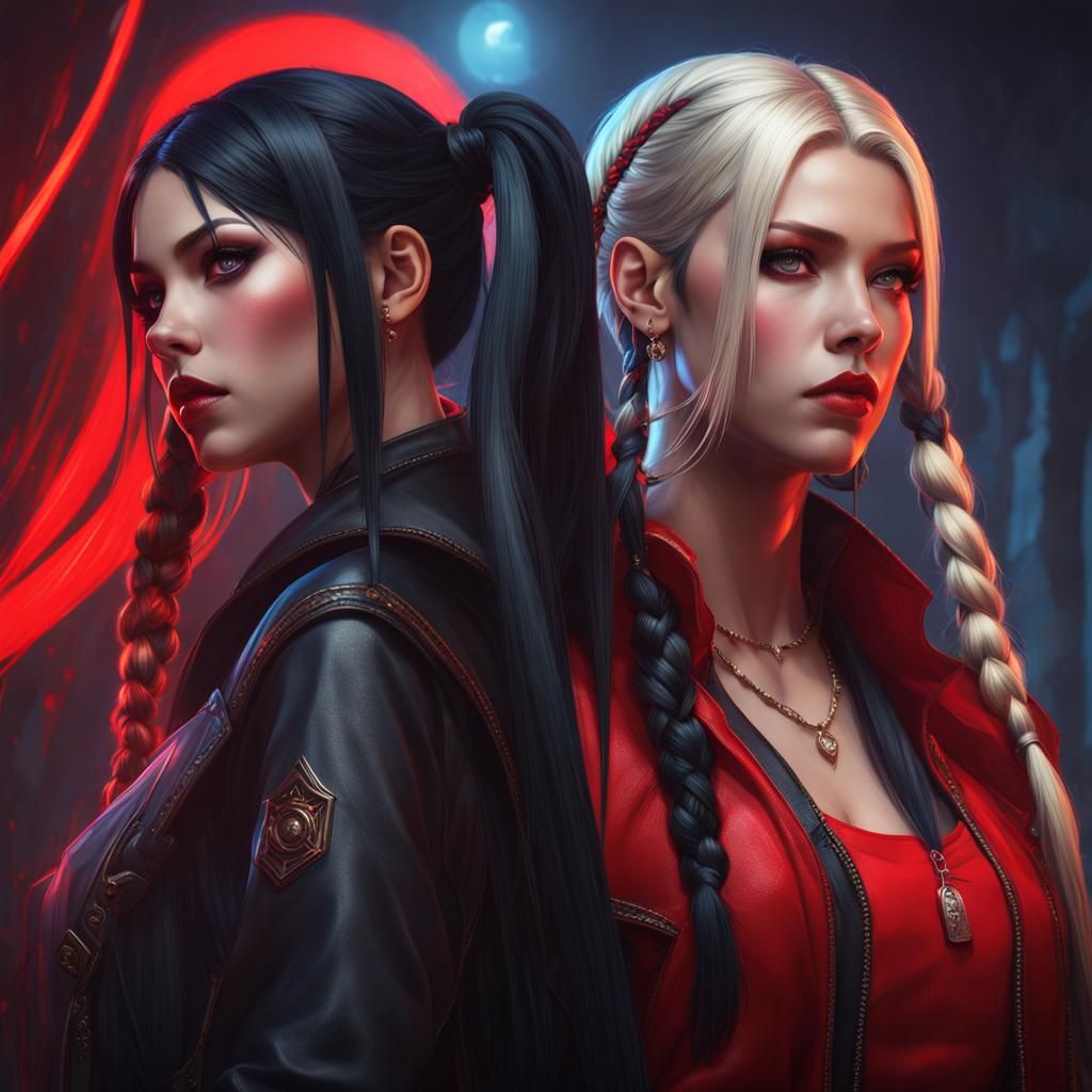 Gothic Witches: Hyperdetailed Concept Art Portrait