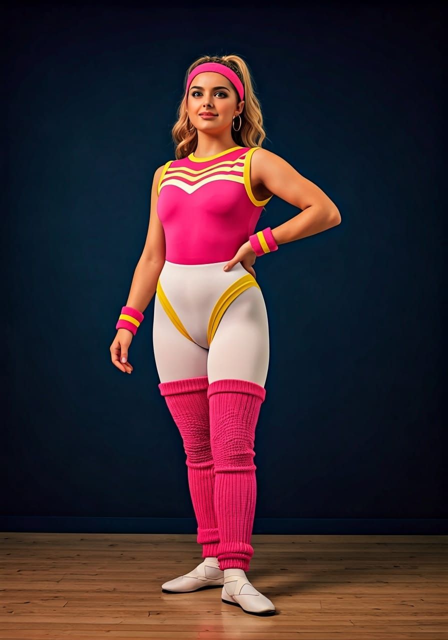 Addison Rae in 80s Aerobics Fashion, Cinematic Style