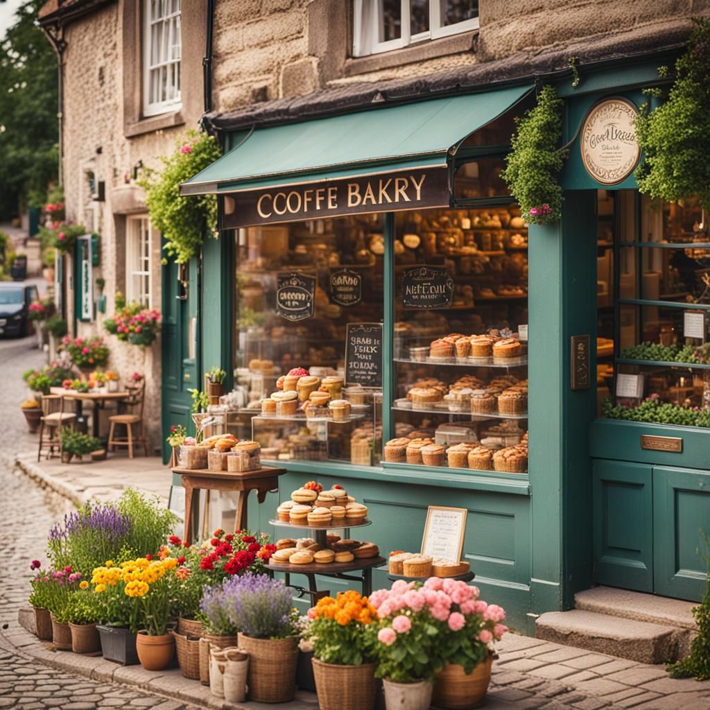 Charming Coffee Shop in English Country Village
