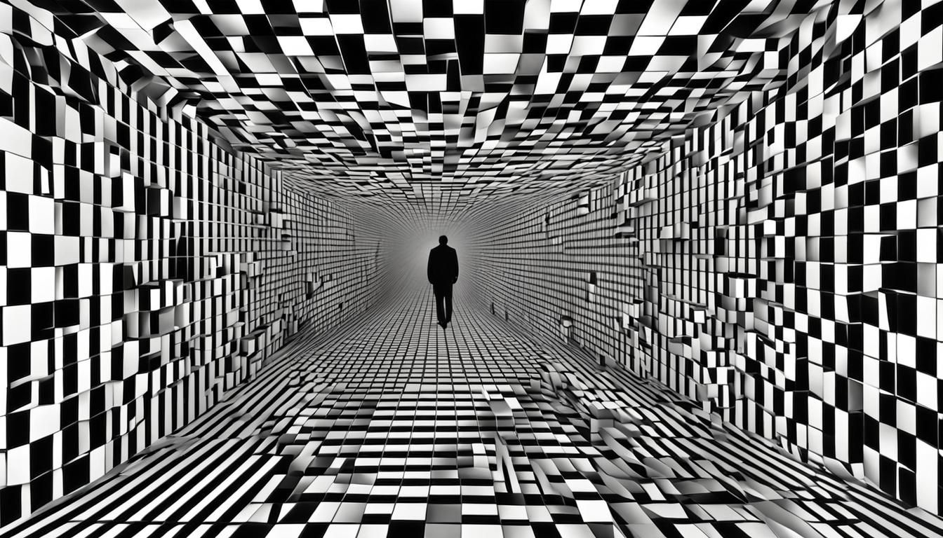 Optical Illusion of Human Figure in Grid