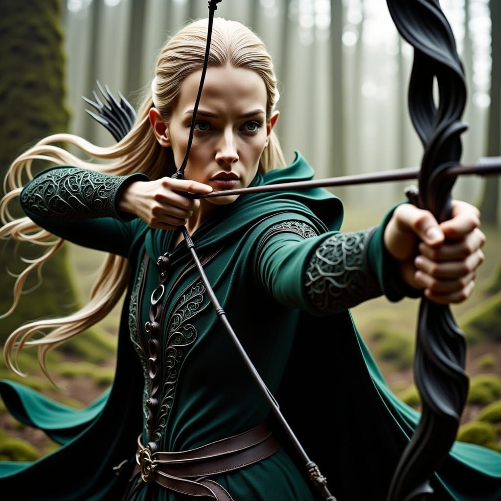 Legolas with Bow in Organic Macabre Style