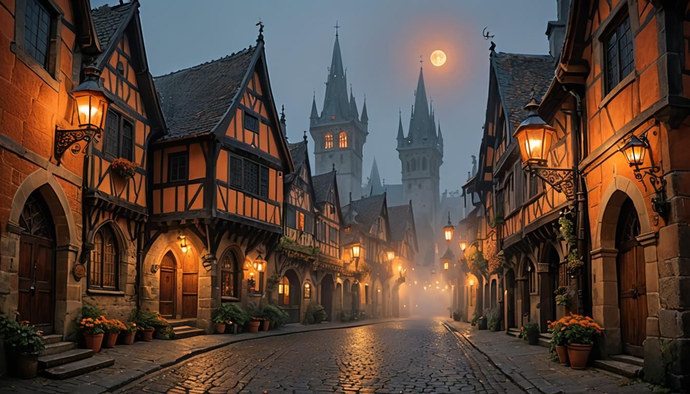 Enchanting Medieval Street Scene in Unreal Engine 5