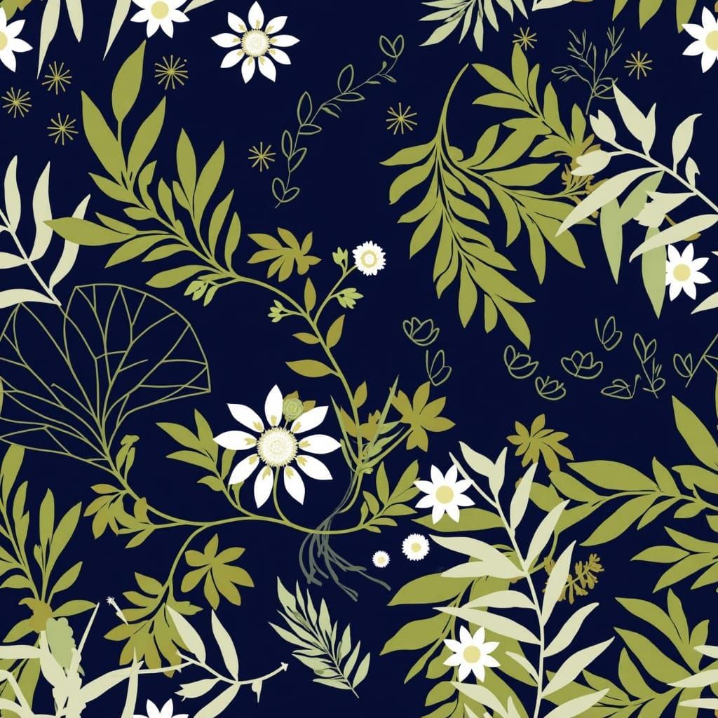 Art Nouveau Seamless Pattern in Dark Academia Style
