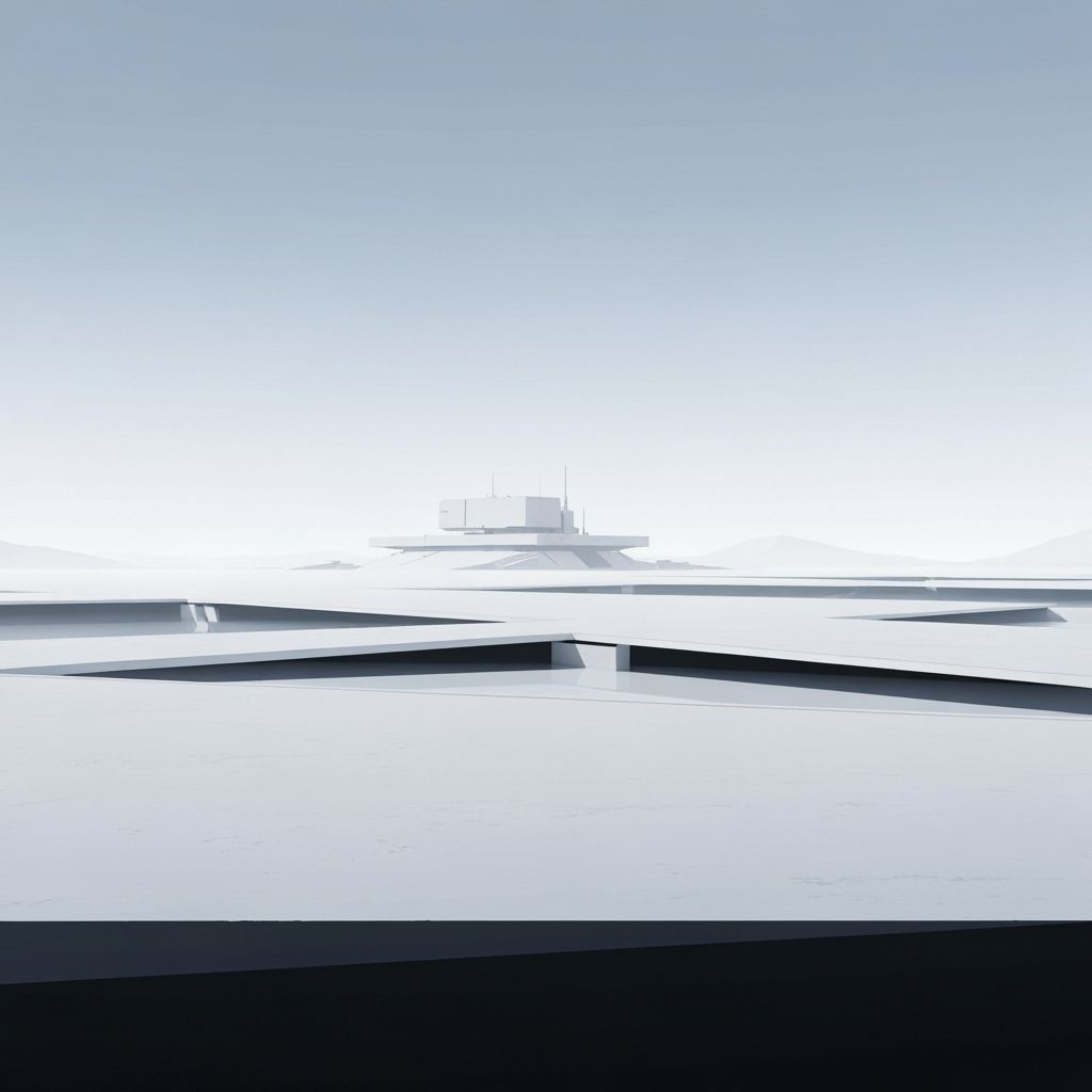 Minimalist Landscape with Futuristic Elements