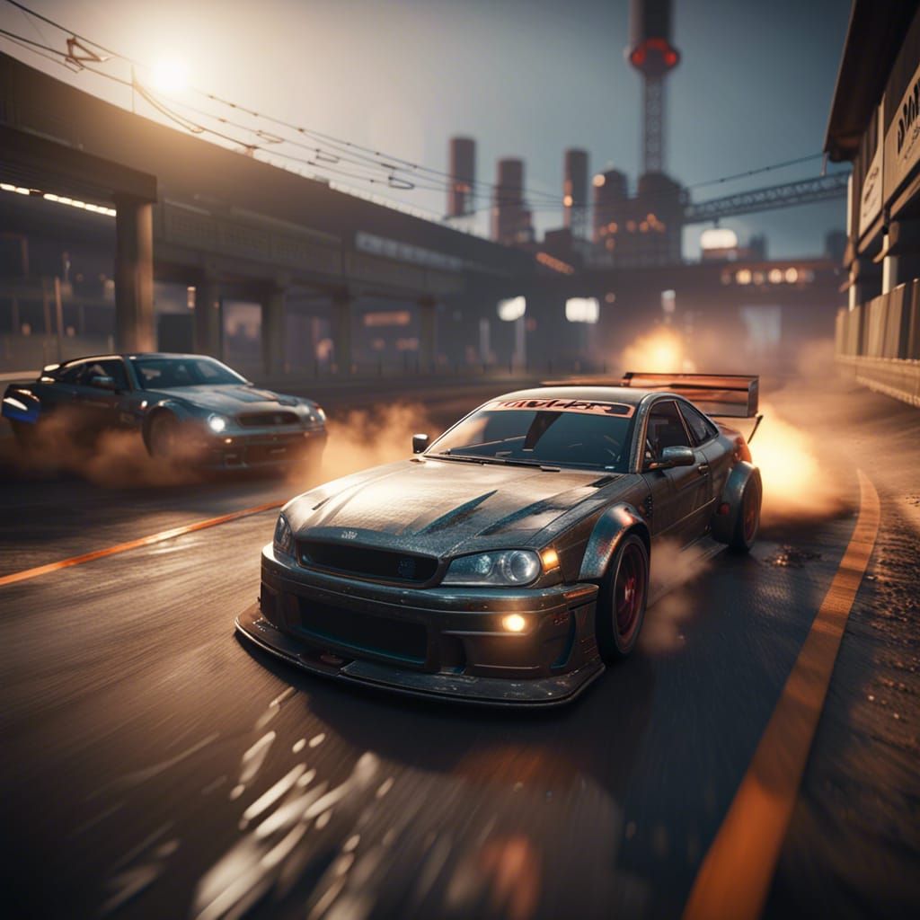 Car Drifting: 3D Game Cinematic Render