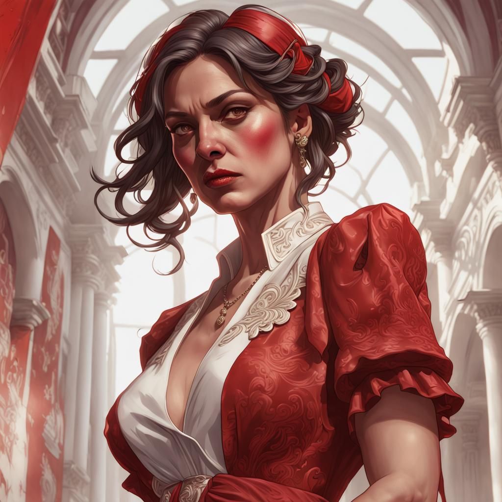 Italian Mob Boss Portrait in Art Nouveau Style