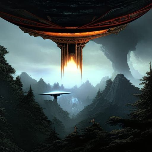 Ominous UFO Fleet Descends on Dystopian Forest