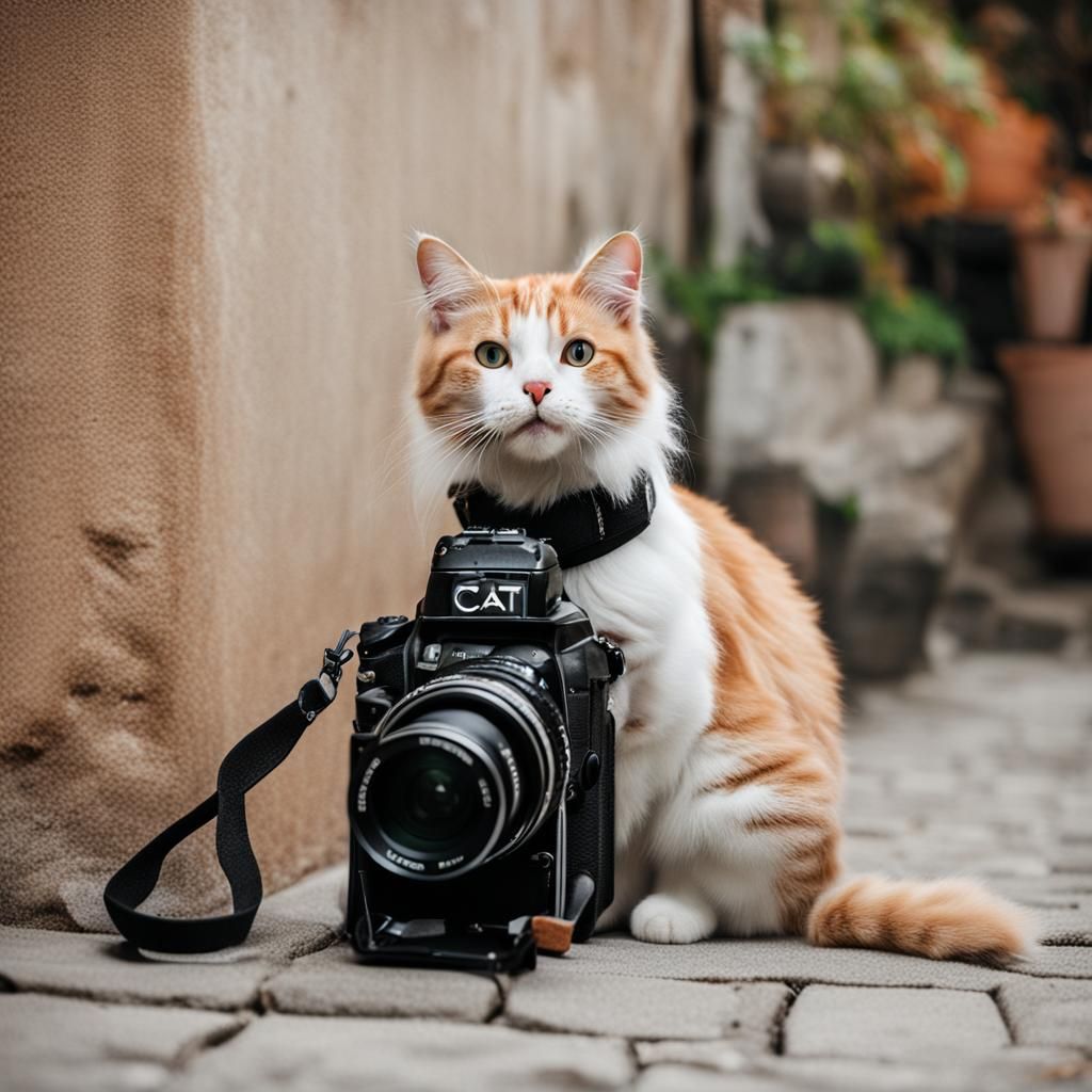 Cat Photographer AI Generated Image