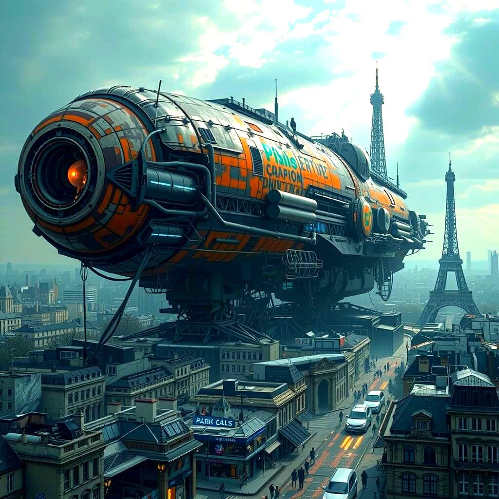 PARKING SPOT FOR A ALIEN SPACESHIP IN PARIS