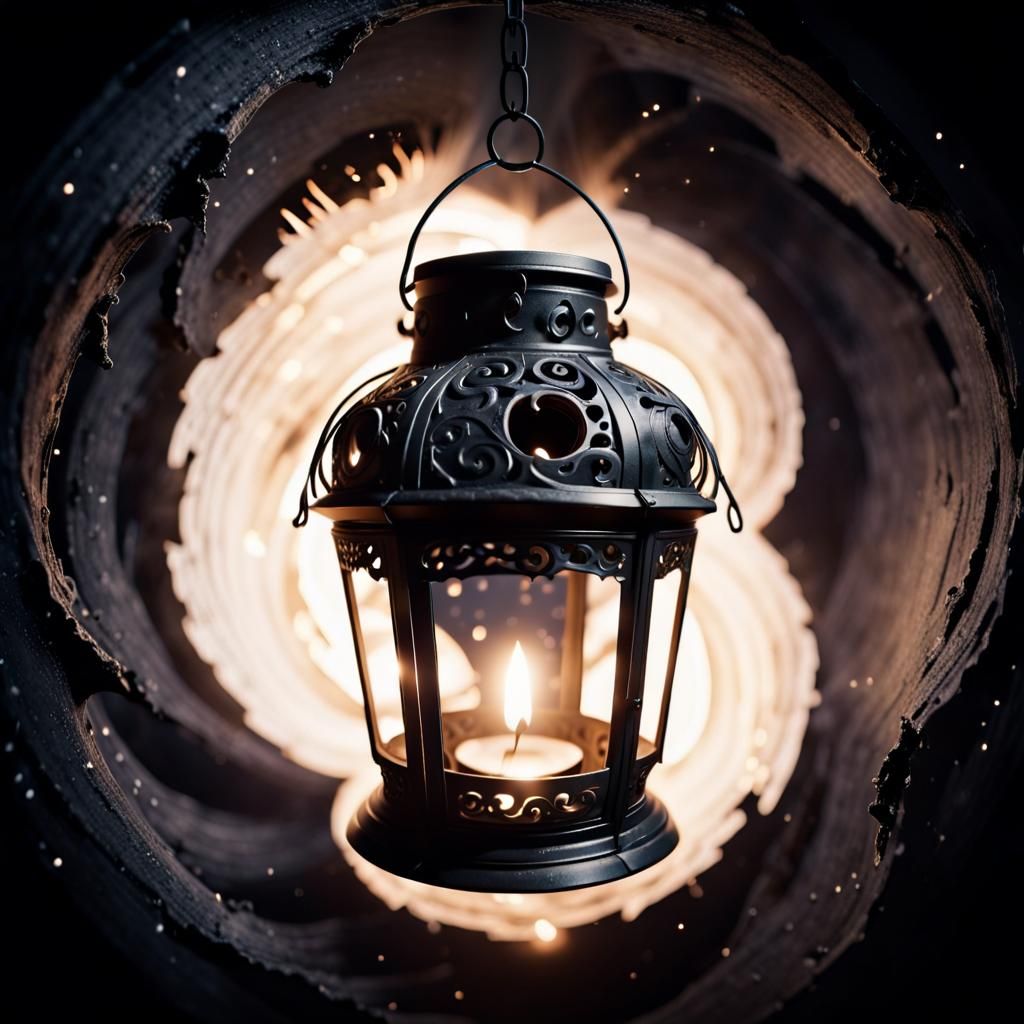 Black Hole Lantern Swallowing Light