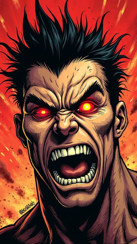 Explosive Rage Comic Book Anti-Hero