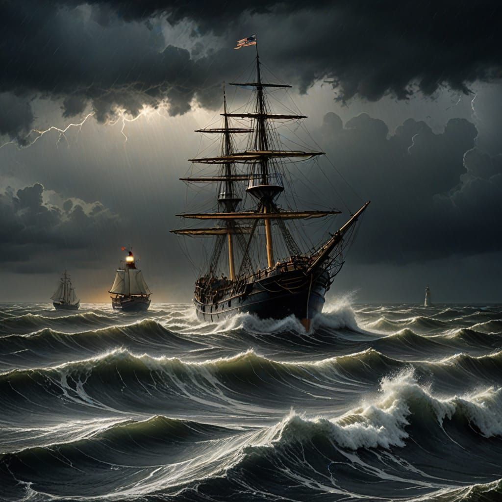 Stormy Maritime Scene in the Style of J.M.W. Turner