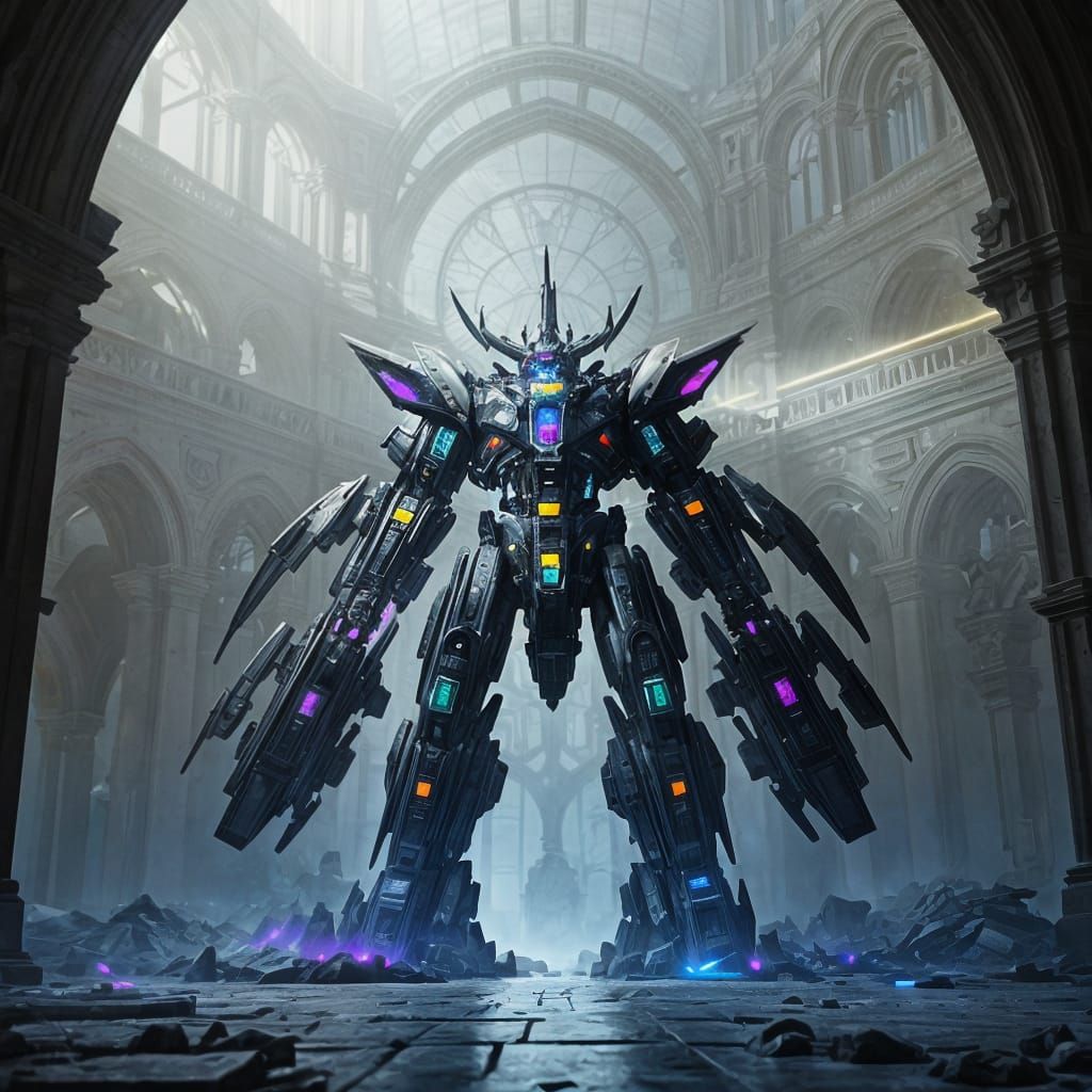 Mecha in Crumbling Sanctum: Magical Realism