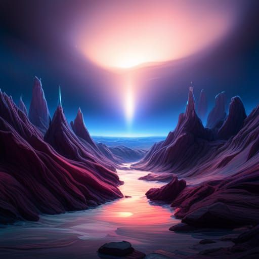 Teal Orb Replaces Stars in Night Sky