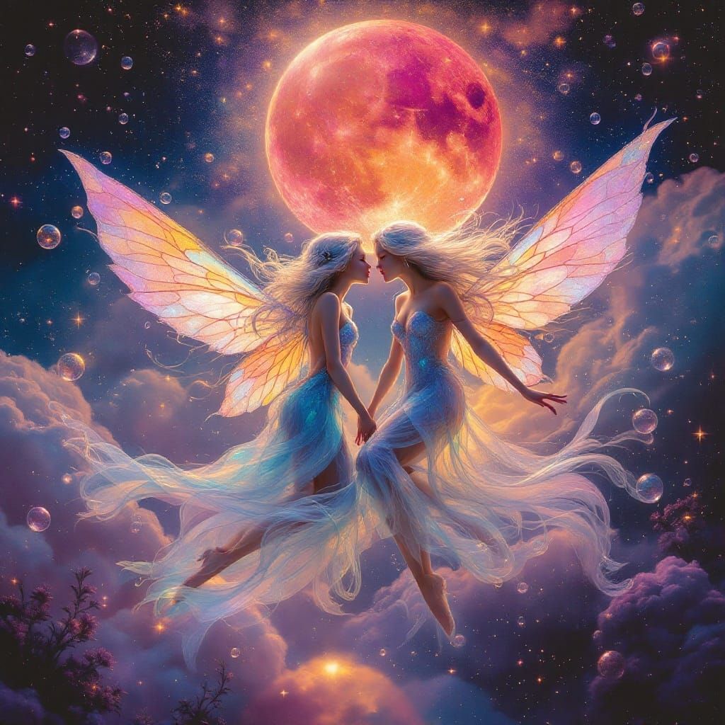 Ethereal Fairies Dance in Vibrant, Shimmering Hues