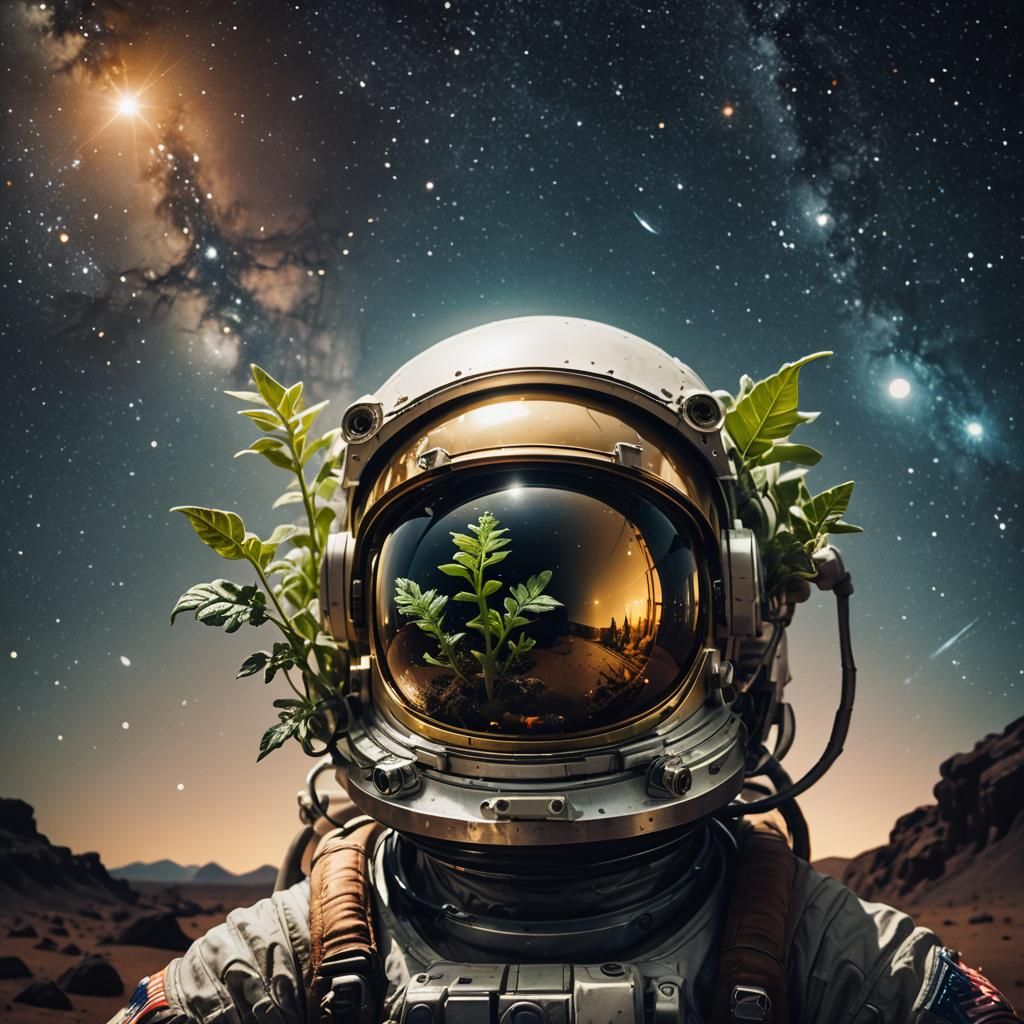 Surreal Sci-Fi Astronaut Portrait in Digital Painting Style