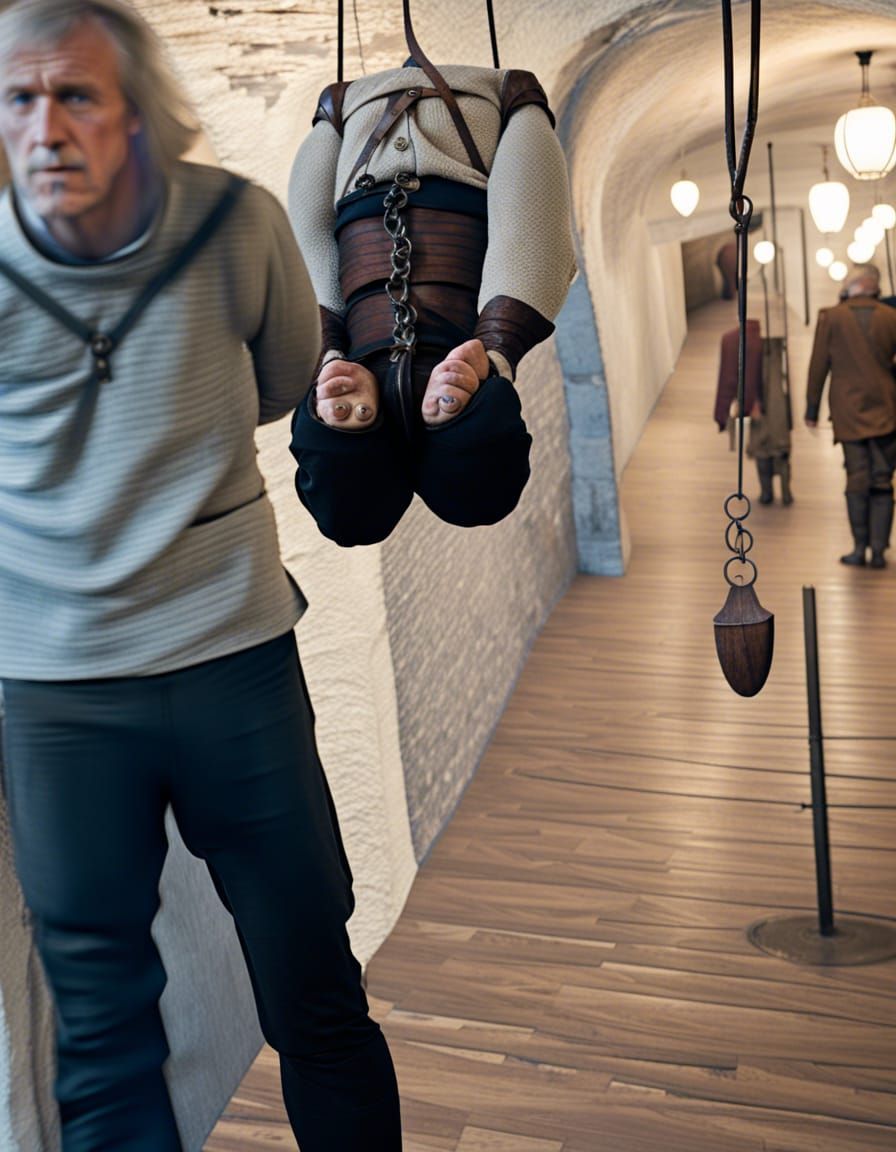 Medieval Norwegian Man Hanging Upside Down