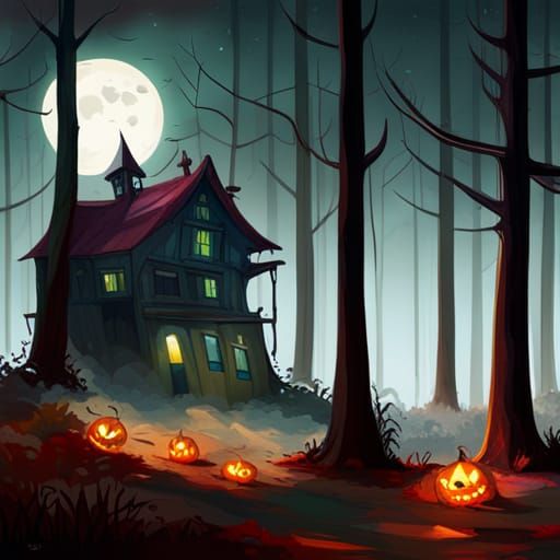 Spooky Graffiti Art Hotel in Haunted Forest