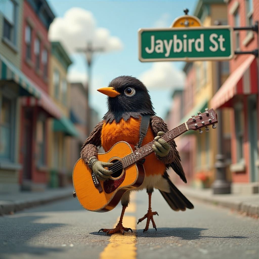 Rockstar Robin on Jaybird Street, Muppet Style
