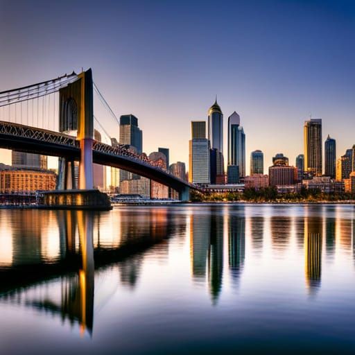 Fantastic Sunset Waterfall in Surreal Digital Painting