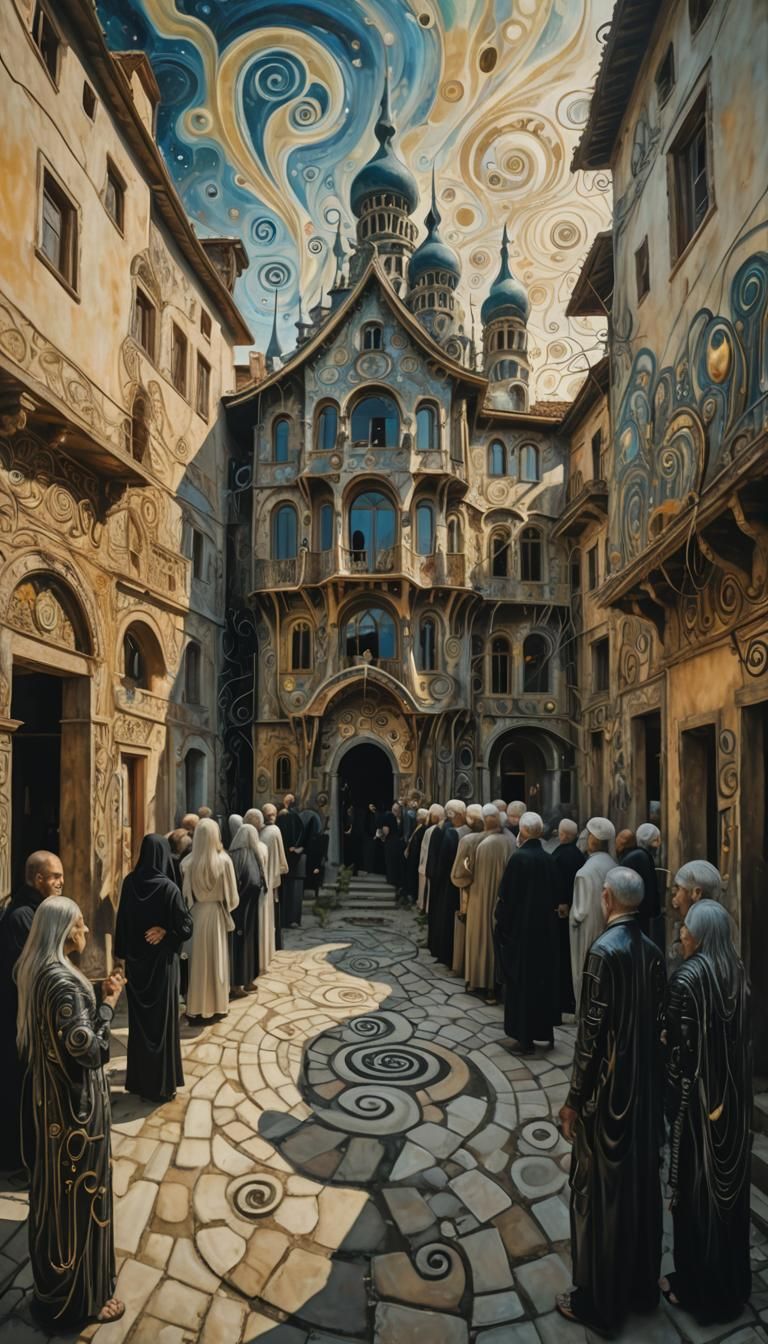 Damanhur Community Gathering: A Surrealist Art Piece