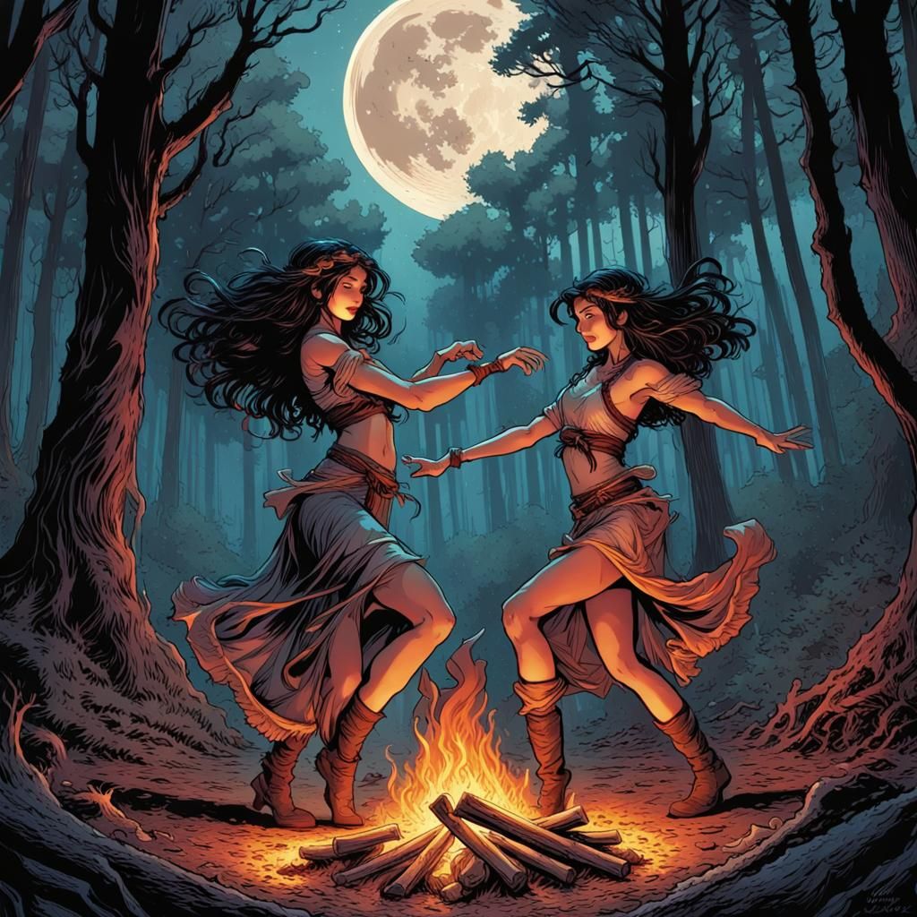 Moonlit Dance: Comic Book Art of Forest Gypsies
