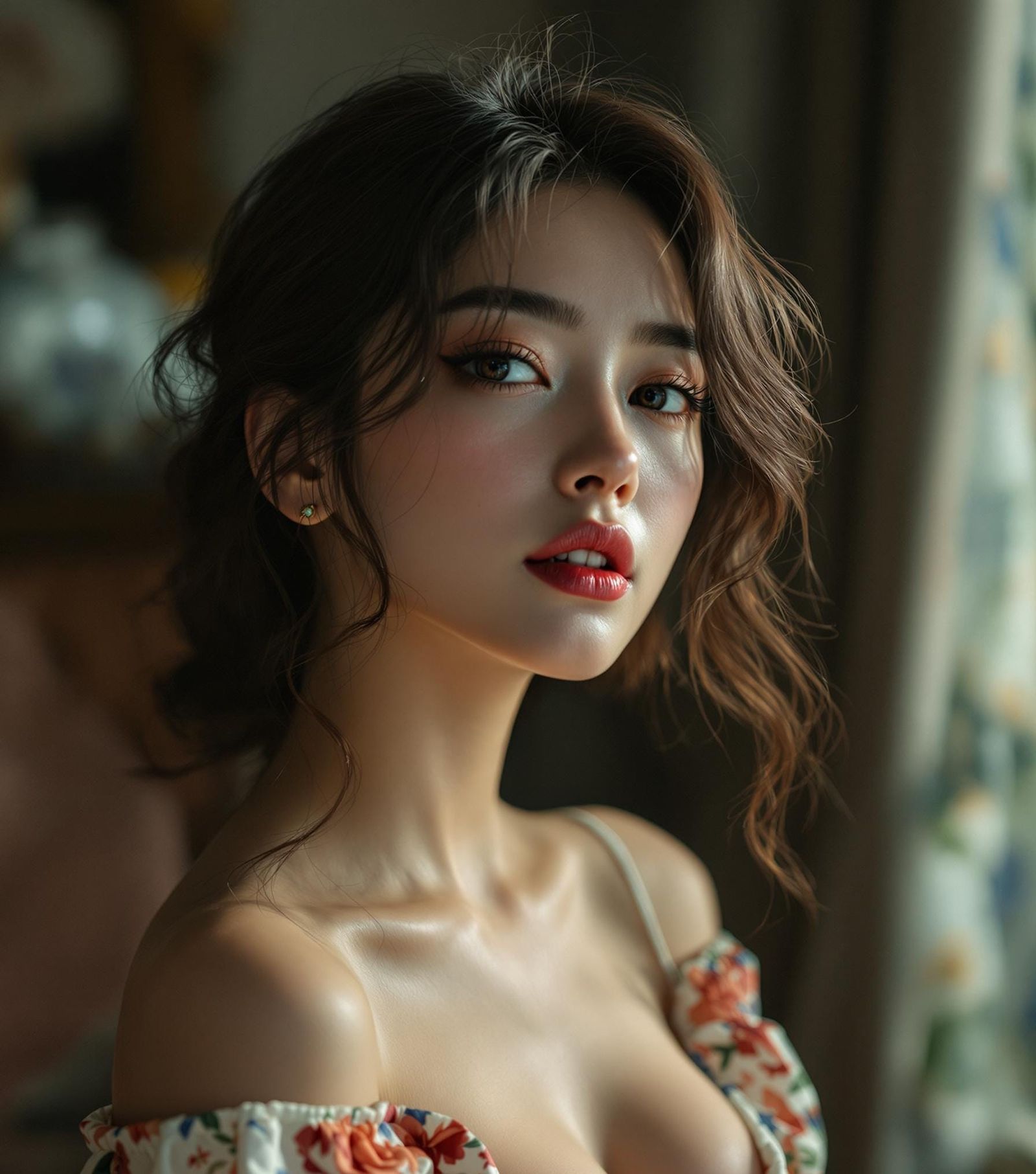 Elegant K-Pop Woman in Summer Dress