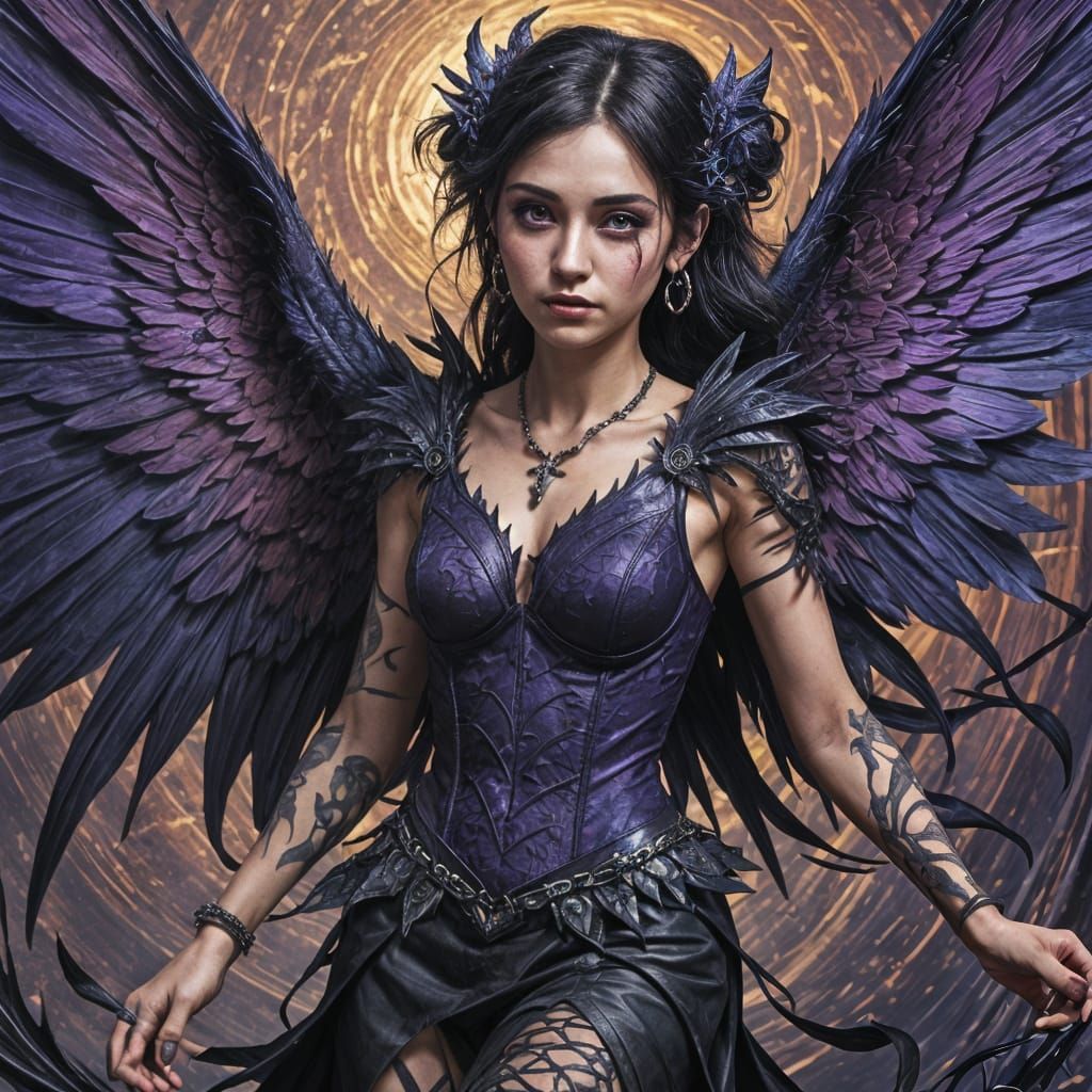 Gothic Fairy Embracing Dragon in Dark Fantasy Art