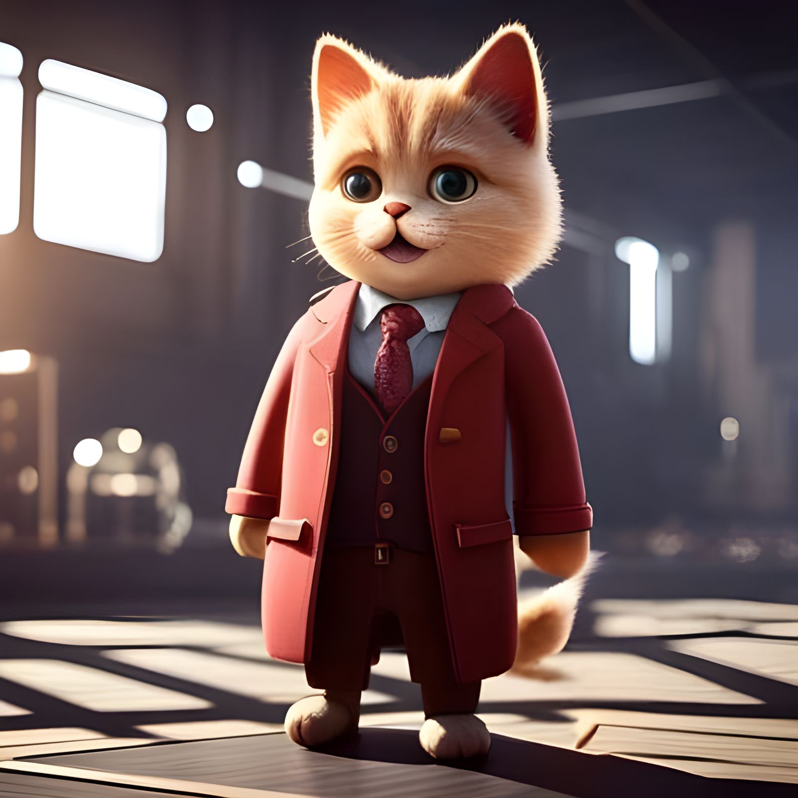 Chief Executive Cat in Bright Daylight