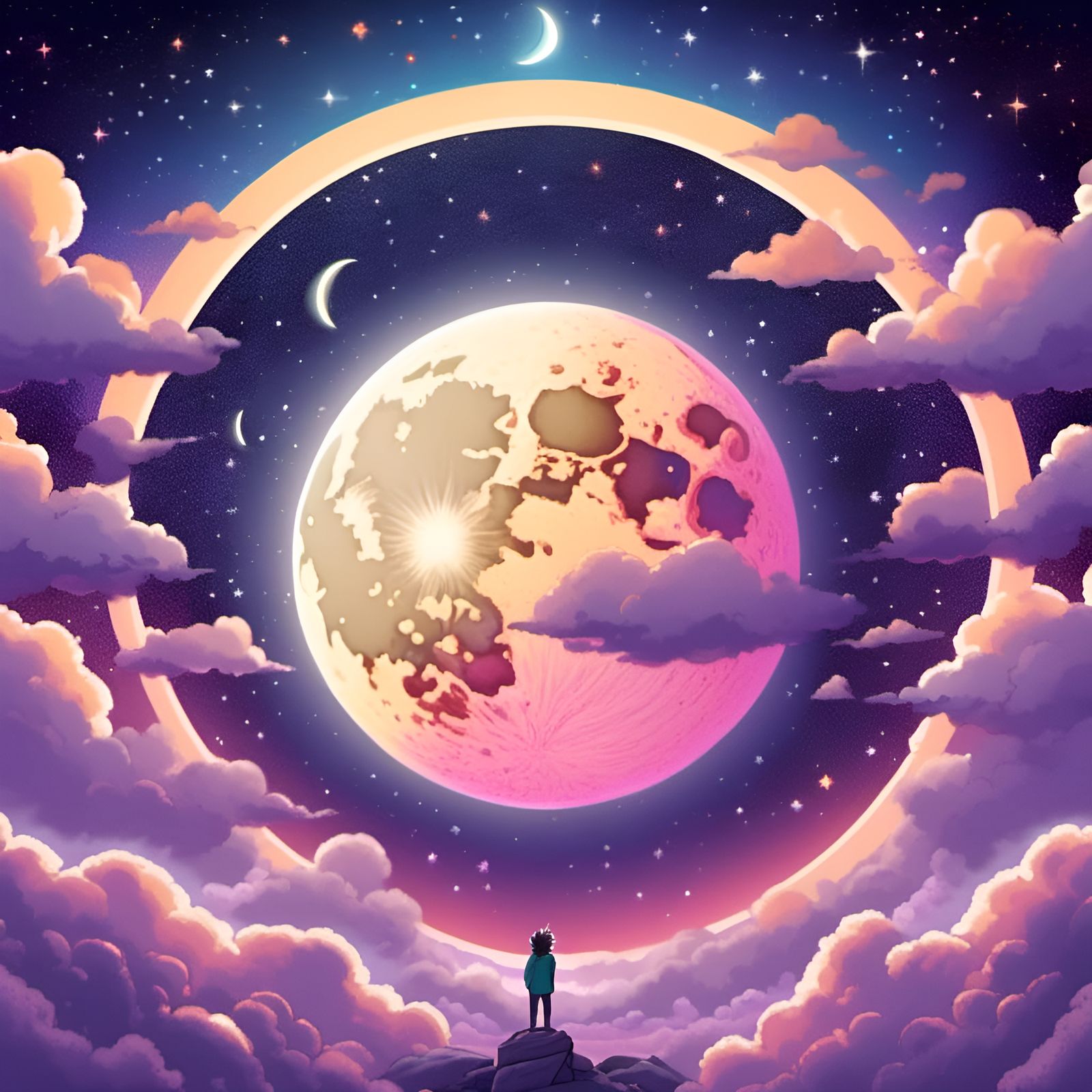 Simultaneous Moon Phases in the Night Sky