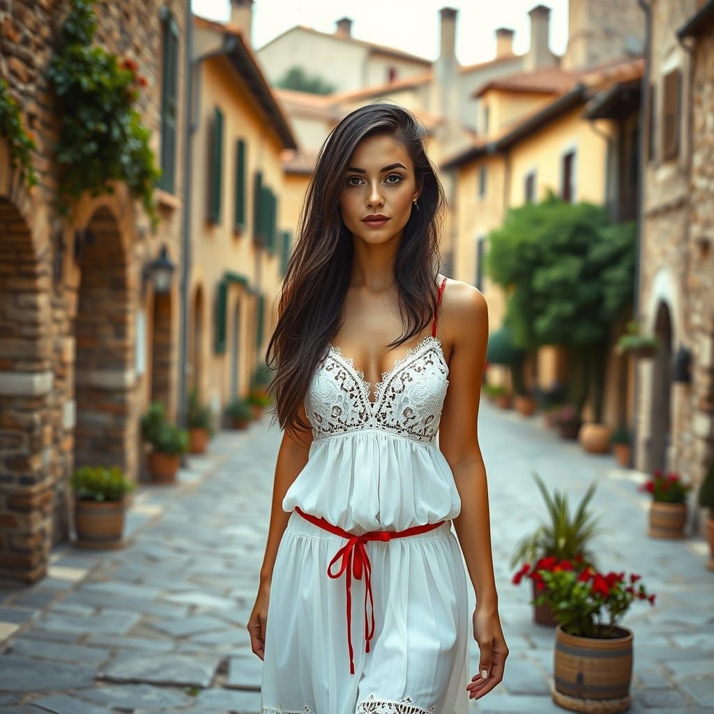 Sensual Provençal Village Scene in Impressionist Style