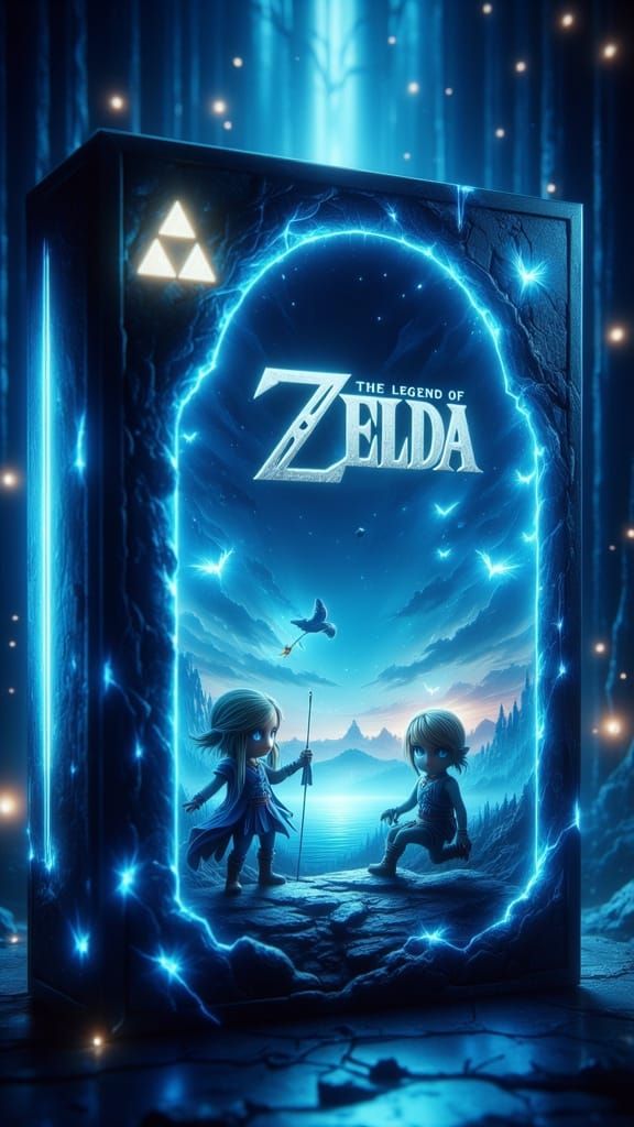 Legend of Zelda Toy Box Packaging with Golden Triforce Emble...